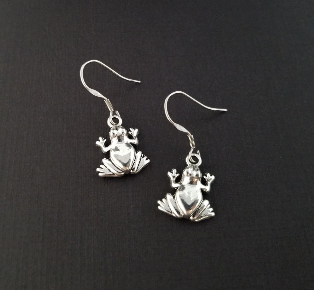 Frog Earrings Pet Frog Charm Earrings Frog Gift Gift for Mom French