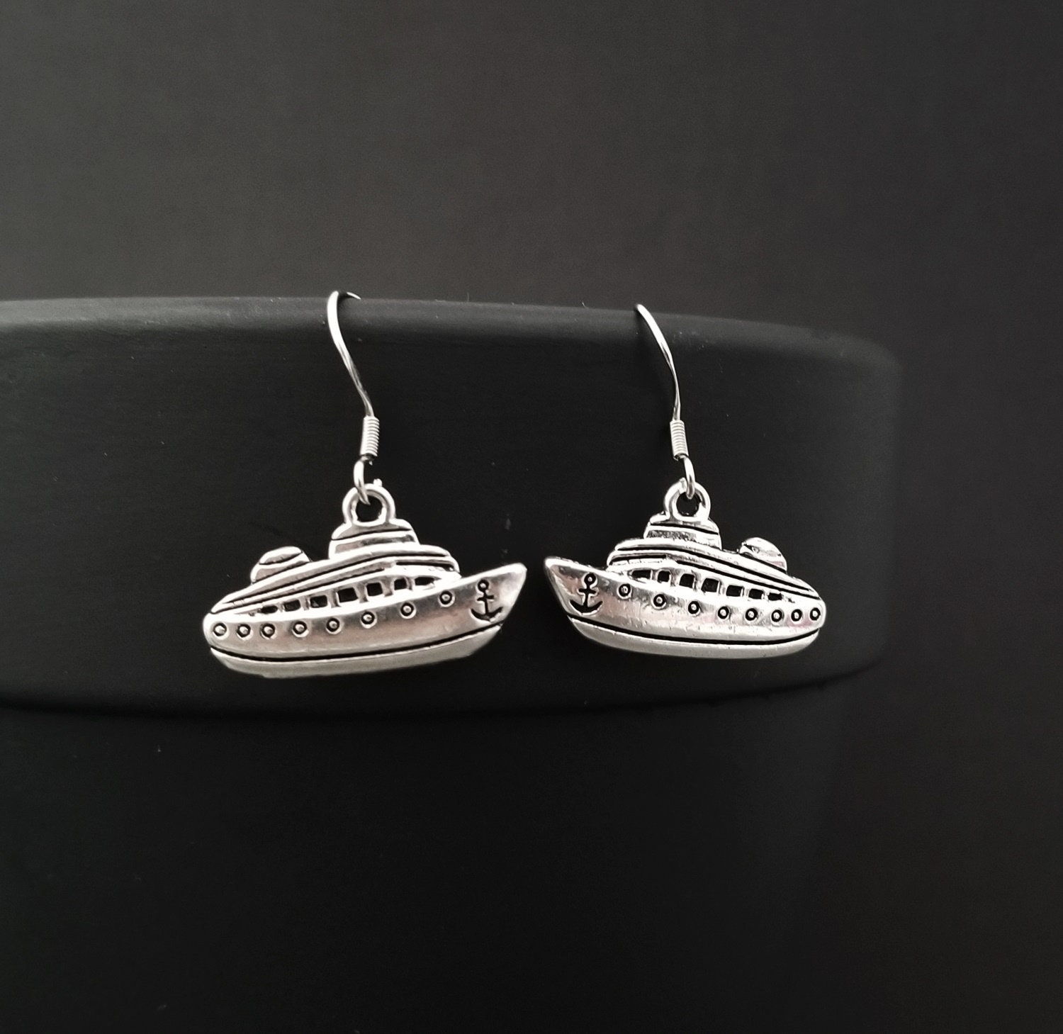 Cruise Ship Earrings Cruise Ship Charm Earrings Ocean Gift Etsy