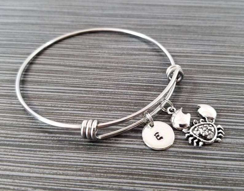 Textured Crab Charm Bangle main image 1