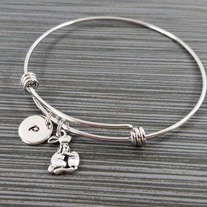 Easter Bunny Bangle - Bunny Charm Bracelet - Expandable Bangle - Charm Bangle - Rabbit Bracelet - Bunny Bracelet - Easter Jewelry
