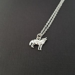 Silver Wolf Necklace Wolf Charm Necklace Personalized Necklace Custom Gift Initial Necklace Wolf Jewelry Best Friend Gift image 3