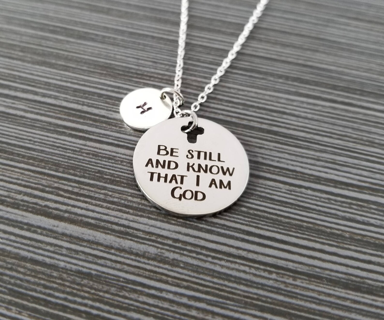 Be Still and Know That I Am God Necklace Religious Necklace Etsy