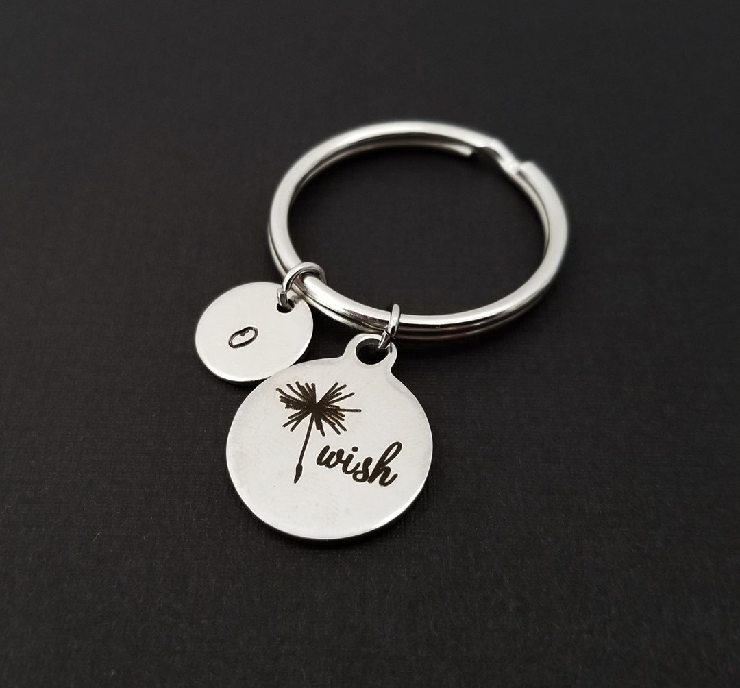 Wish Keychain Dandelion Keychain Custom Gift Motivational Key Chain