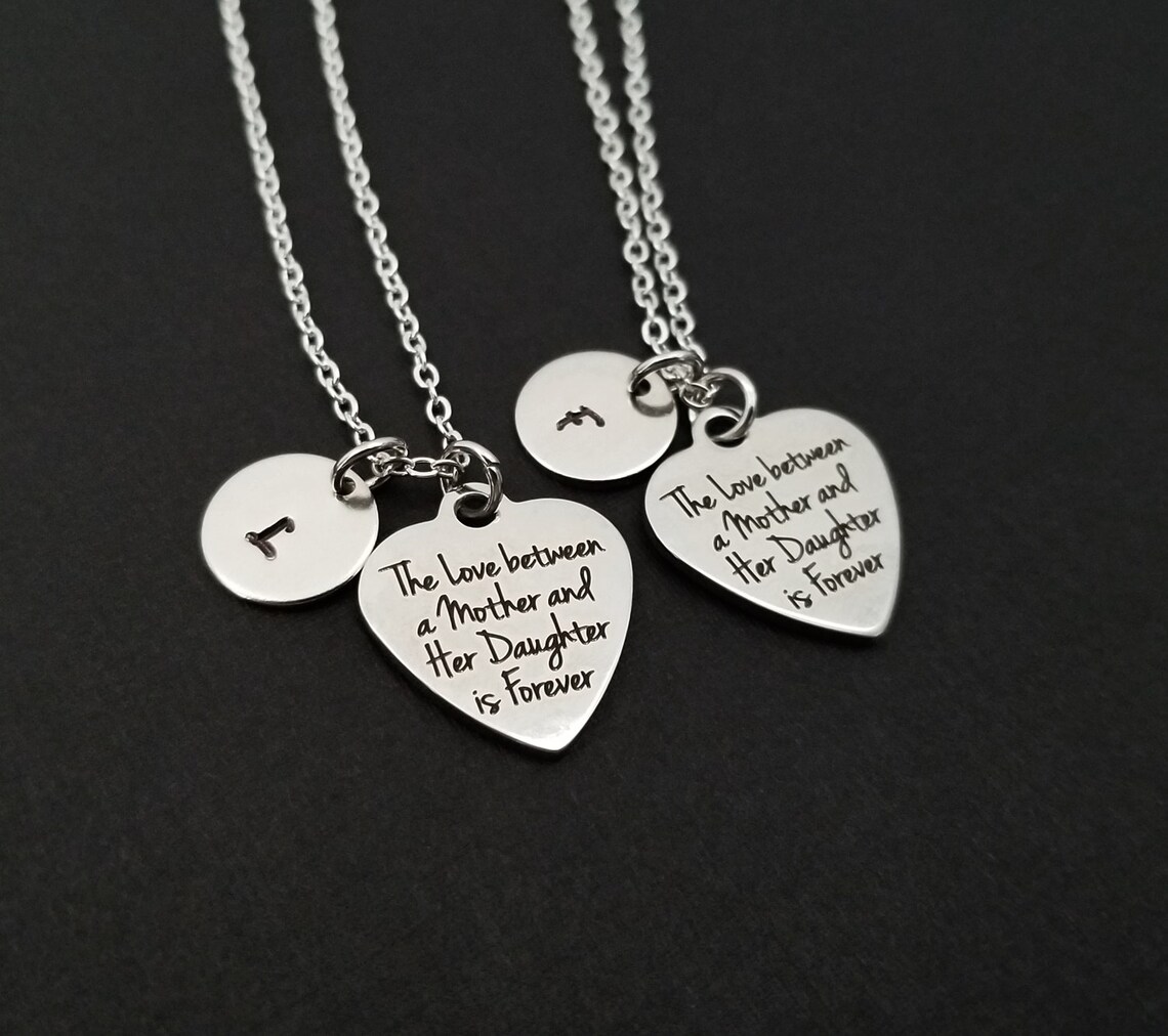 Two Mother Daughter Necklaces Mothers Day Necklace Etsy