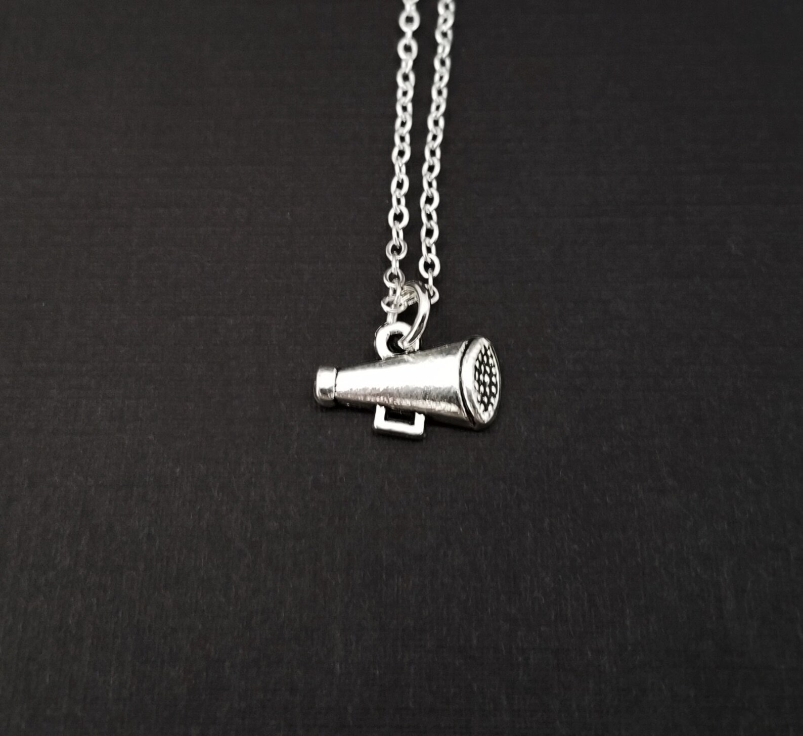 Cheerleader Necklace Cheer Megaphone Necklace Personalized Etsy