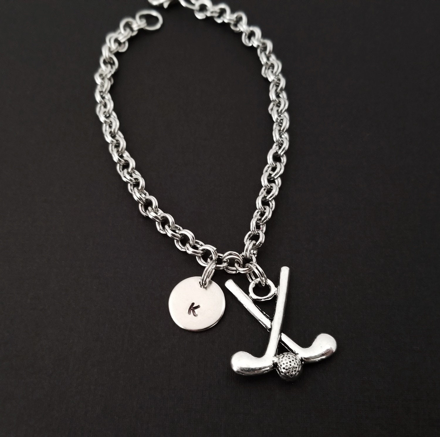 Golf Club Bracelet Sports Bangle Golf Charm Bracelet Etsy