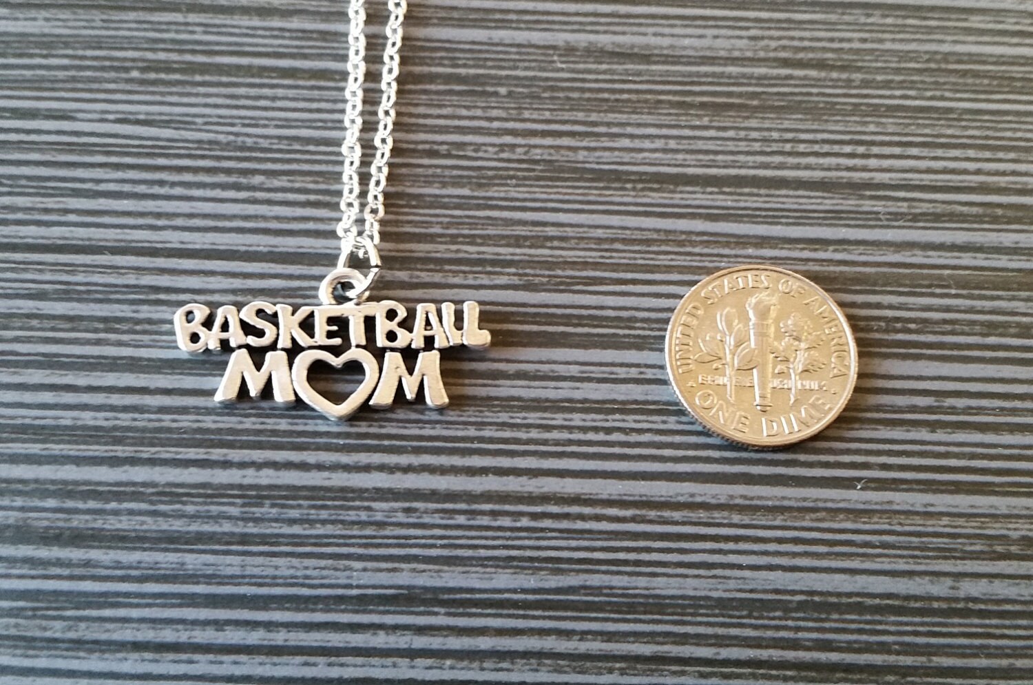 Silver Basketball Mom Necklace Mom Heart Necklace Personalized Necklace Sports Gift Mom Jewelry Mother Gift Mothers Day Necklace
