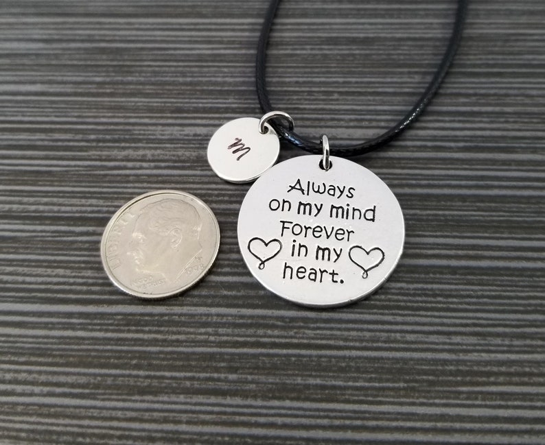 Memorial Bangle Bereavement Gift Always on My Mind Bracelet Black Bracelet Forever in my Heart Cord Charm Bracelet Cord Bracelet