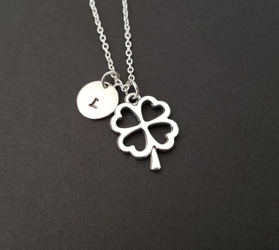 Silver Four Leaf Clover Necklace Clover Charm Necklace