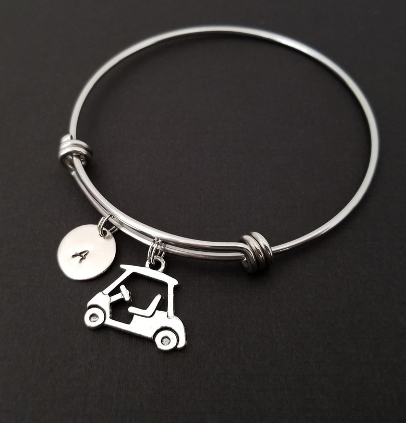 Golf Cart Bracelet Golfer Bangle Bracelet Golf Charm Etsy