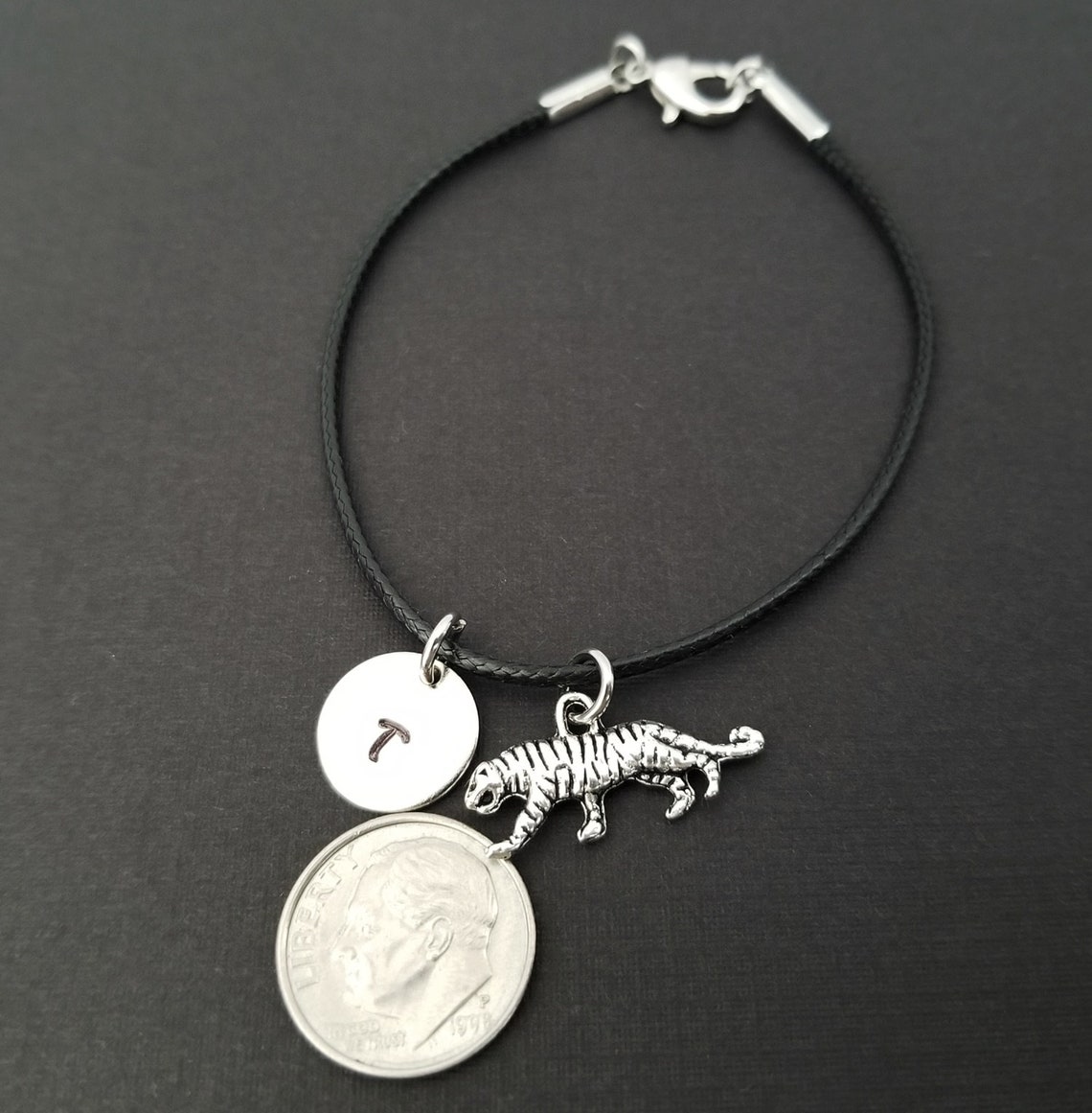 Tiger Charm Bracelet Cord Bracelet Tiger Cord Bracelet Etsy