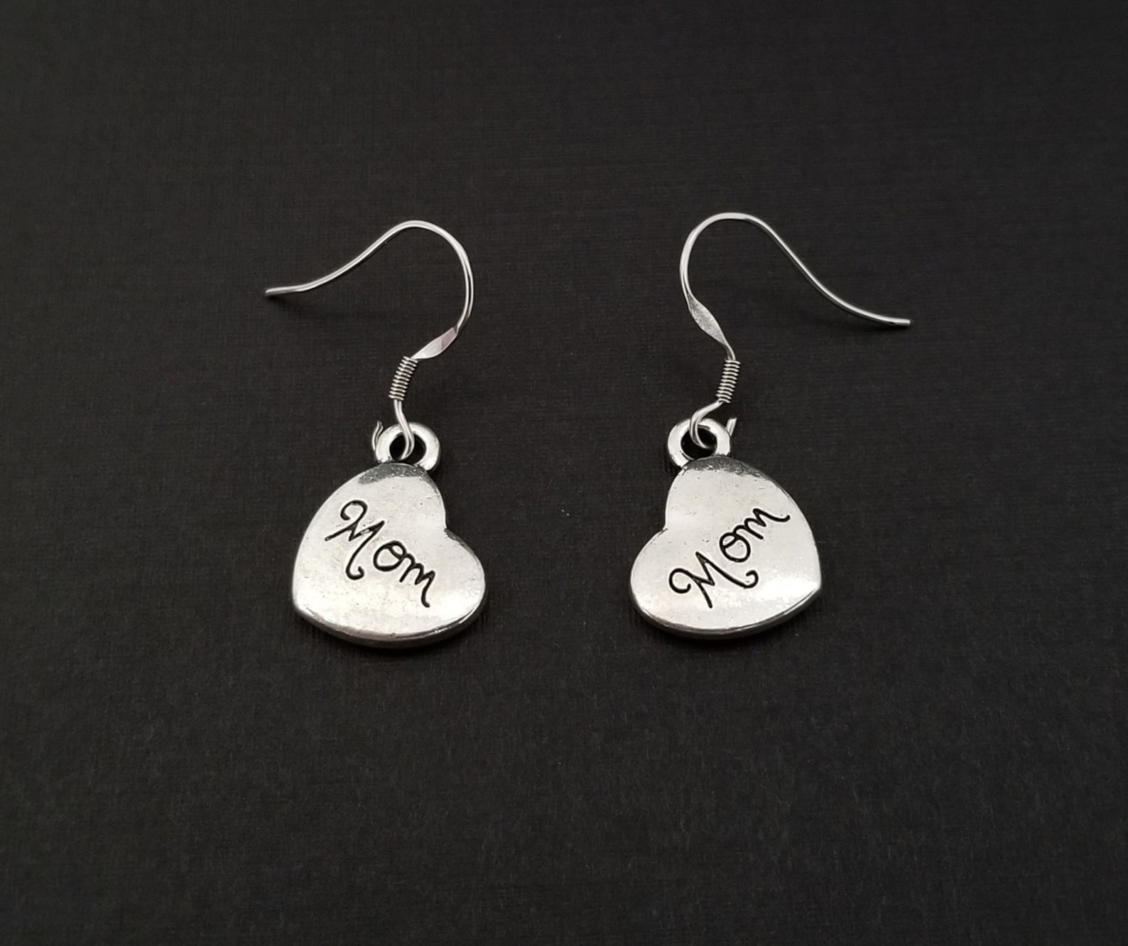 Mom Earrings Love Charm Earrings Gift for Mom Gift Etsy
