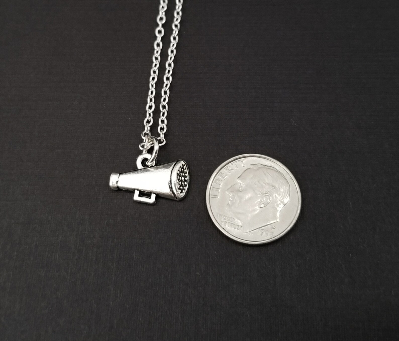 Cheerleader Necklace Cheer Megaphone Necklace Personalized Etsy