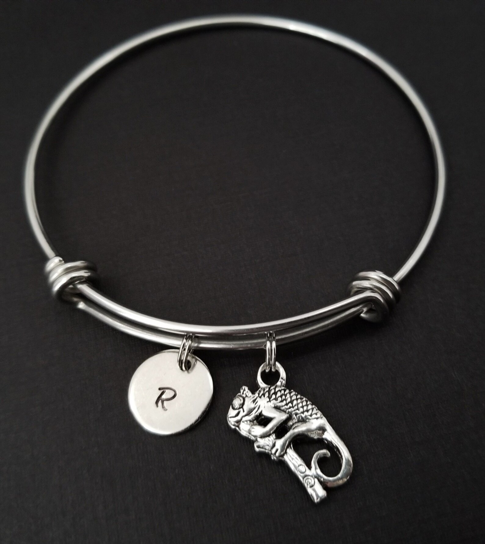 Chameleon Bangle Chameleon Charm Bracelet Expandable Etsy