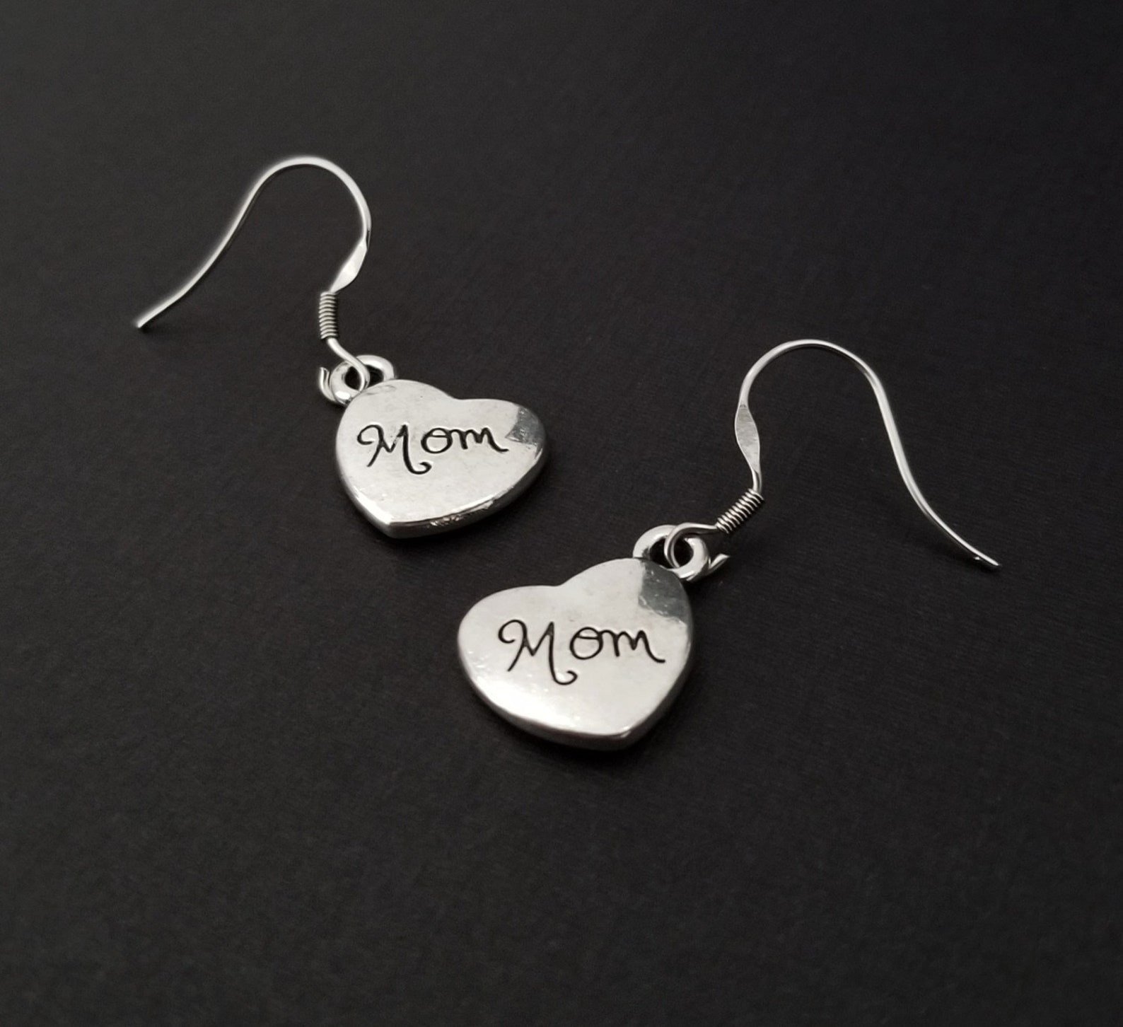 Mom Earrings Love Charm Earrings Gift for Mom Gift Etsy