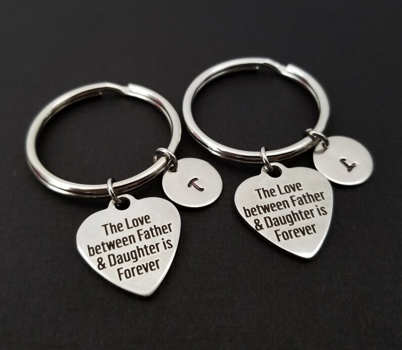Two Father Daughter Keychains Gift for Dad Custom Gift Etsy