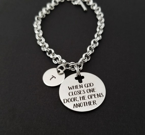 When God Closes One Door He Opens Another Bracelet Bible Etsy