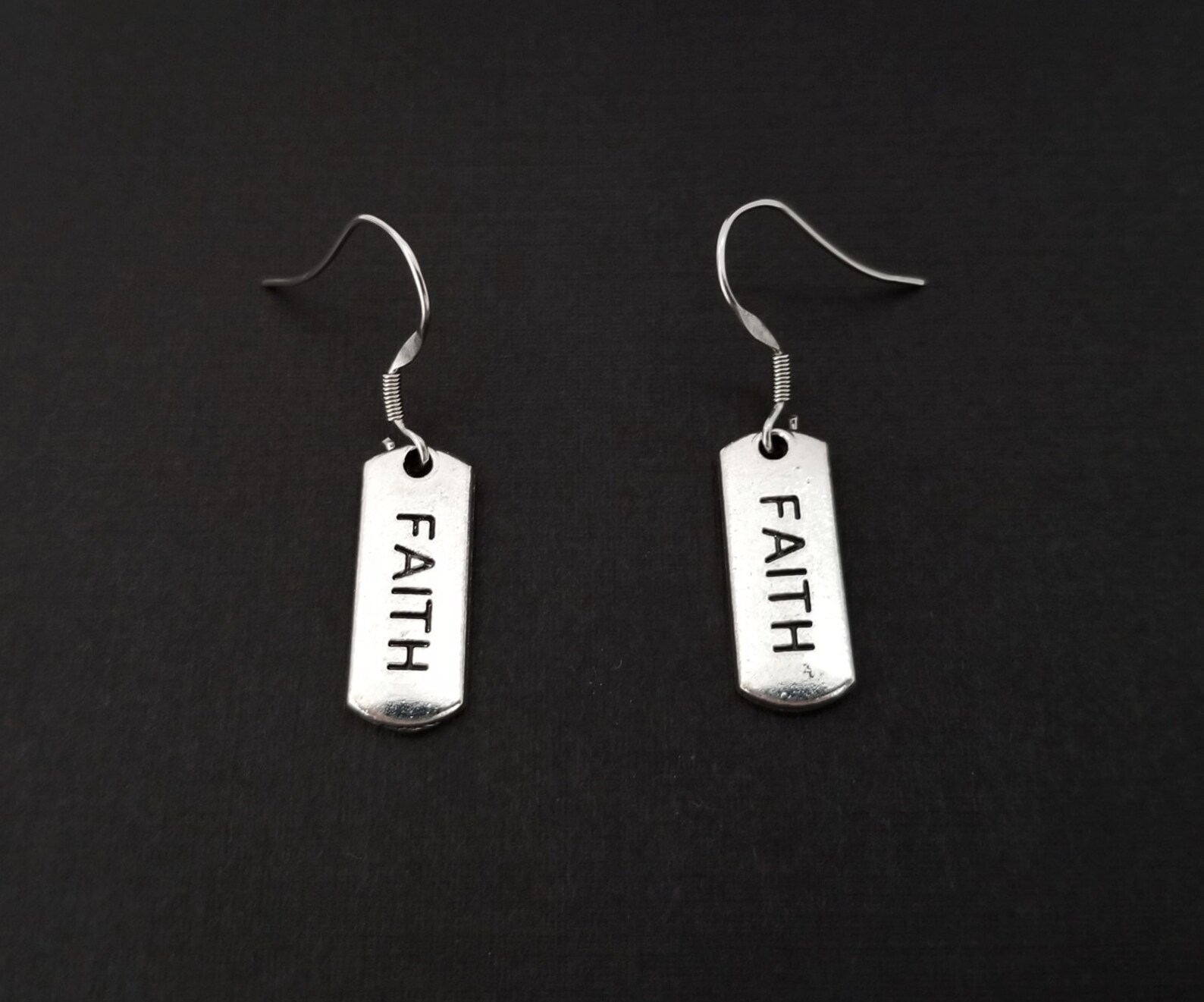 Faith Earrings Christian Faith Charm Earrings Earrings Etsy
