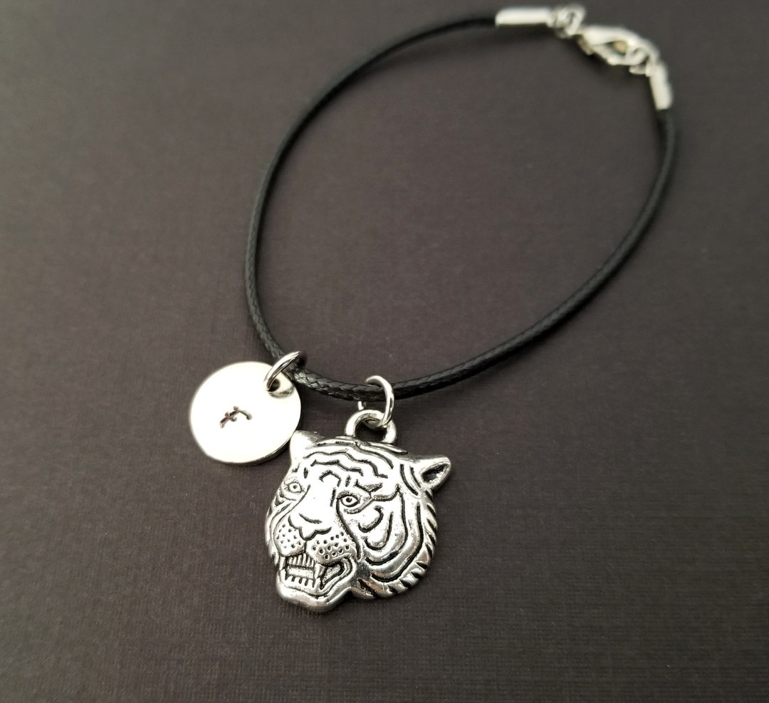 Tiger Charm Bracelet Cord Bracelet Tiger Cord Bracelet Etsy