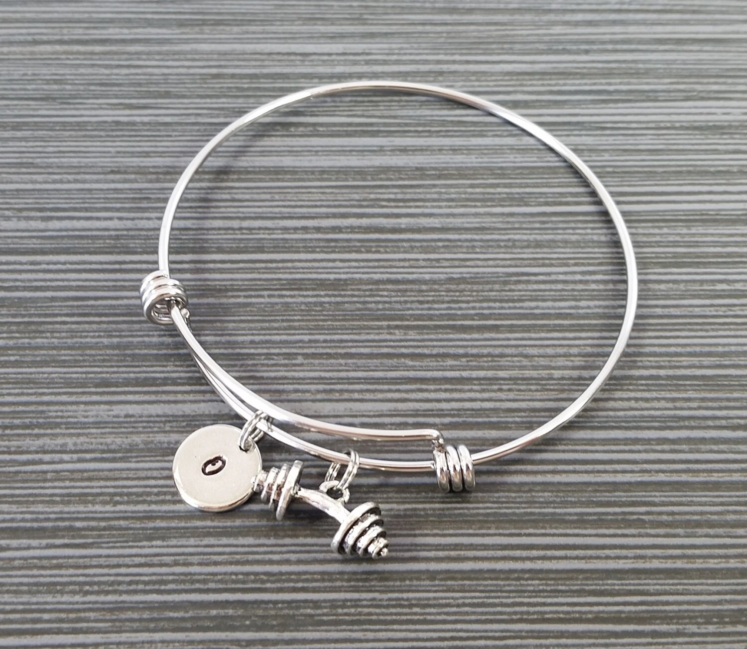 Barbell Bangle Weightlifter Charm Bracelet Fitness Workout - Etsy