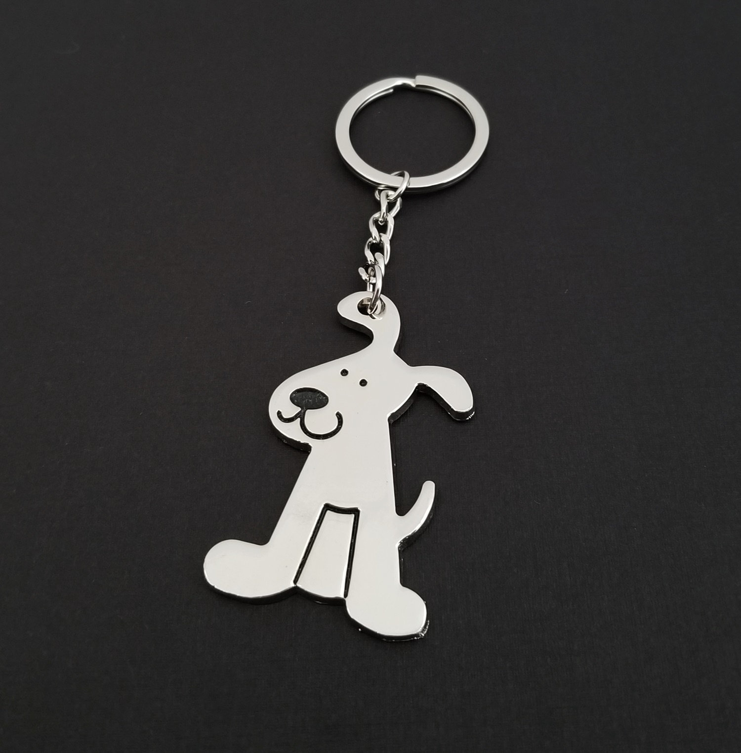 Silver Dog Keychain Puppy Key Chain Dog Lover Keyring Etsy