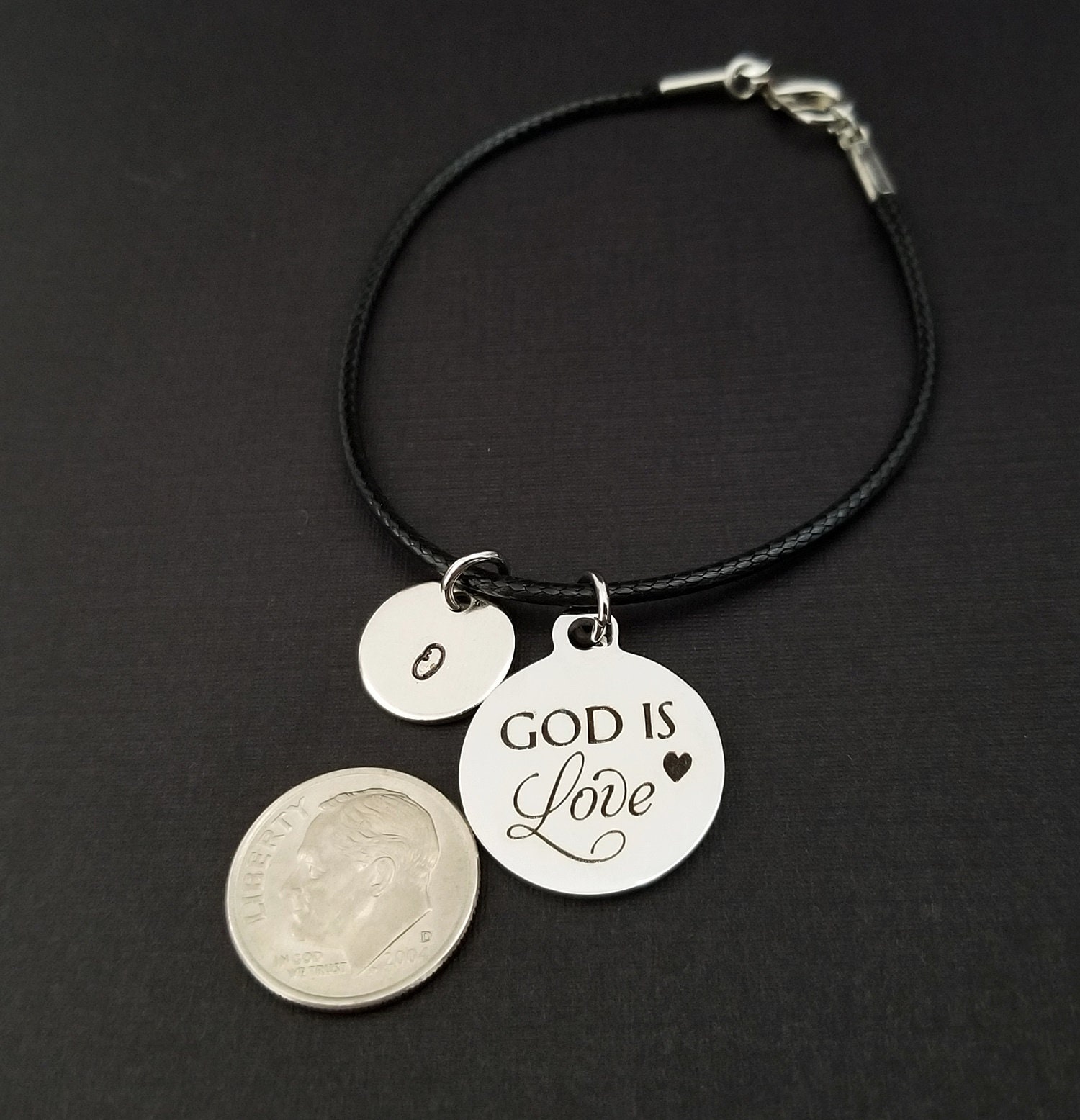 God is Love Bracelet Cord Bracelet Black Bracelet Etsy