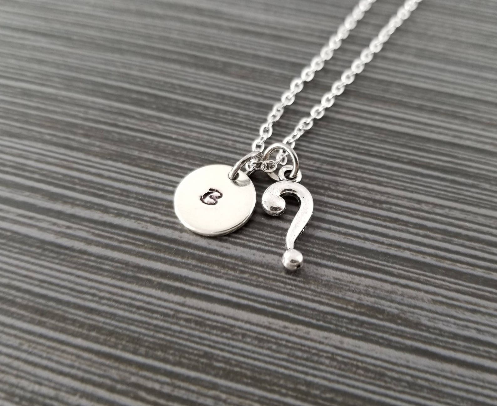 Question Mark Necklace Question Pendant Personalized - Etsy