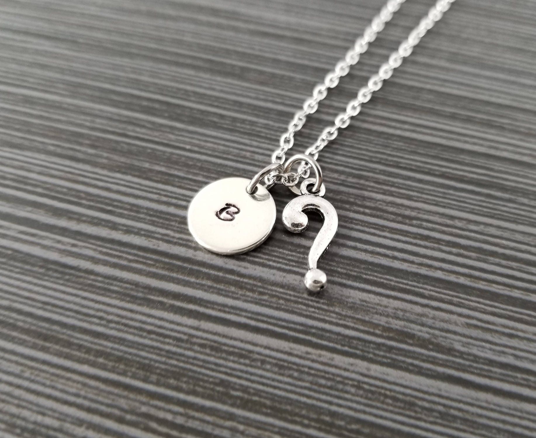 Question Mark Necklace Question Pendant Personalized Etsy