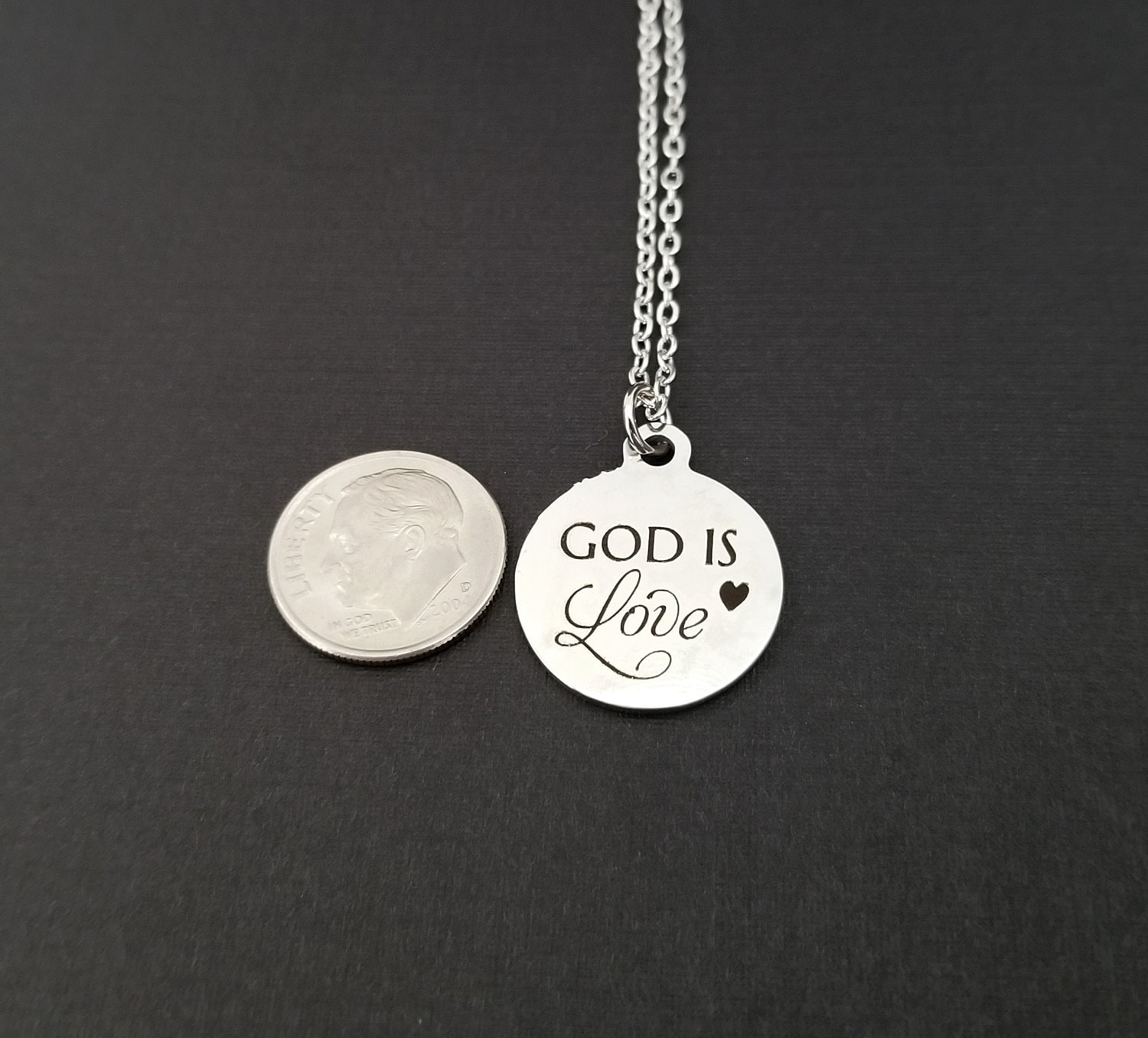 God is Love Necklace Religious Necklace Cross Necklace Etsy