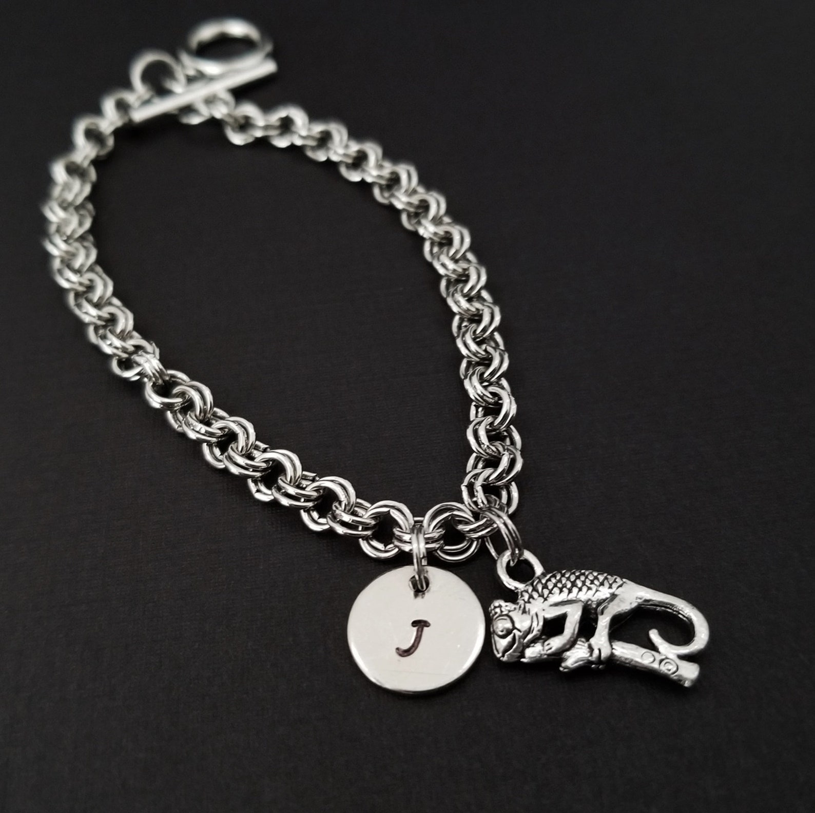 Chameleon Jewelry Chameleon Charm Bracelet Initial Etsy