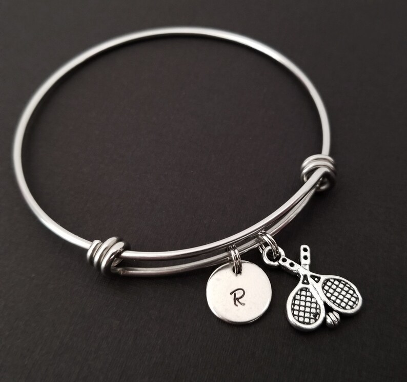 Tennis Bracelet Expandable Bangle Tennis Racket Ball Charm Etsy