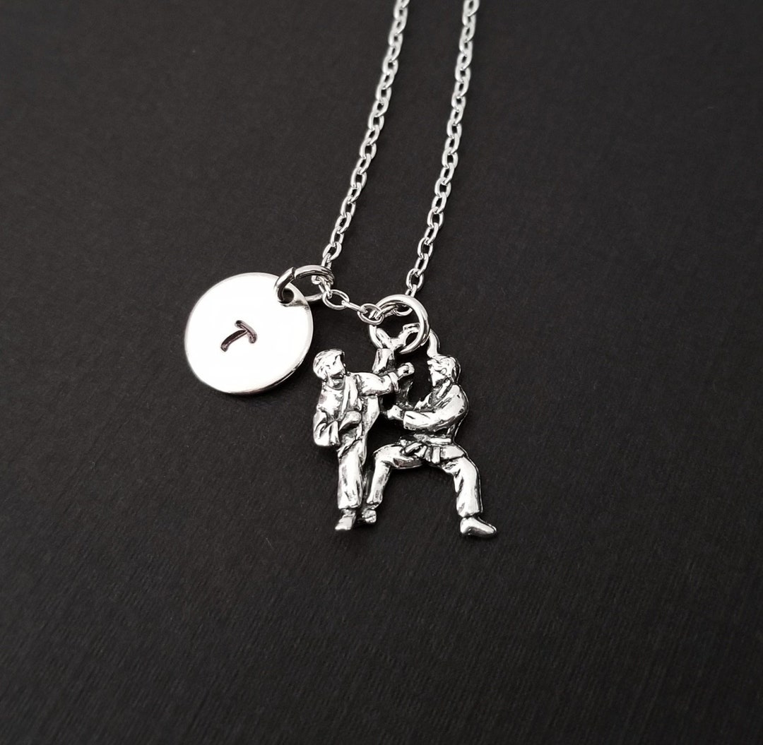 Silver Karate Necklace Martial Arts Necklace Personalized Necklace
