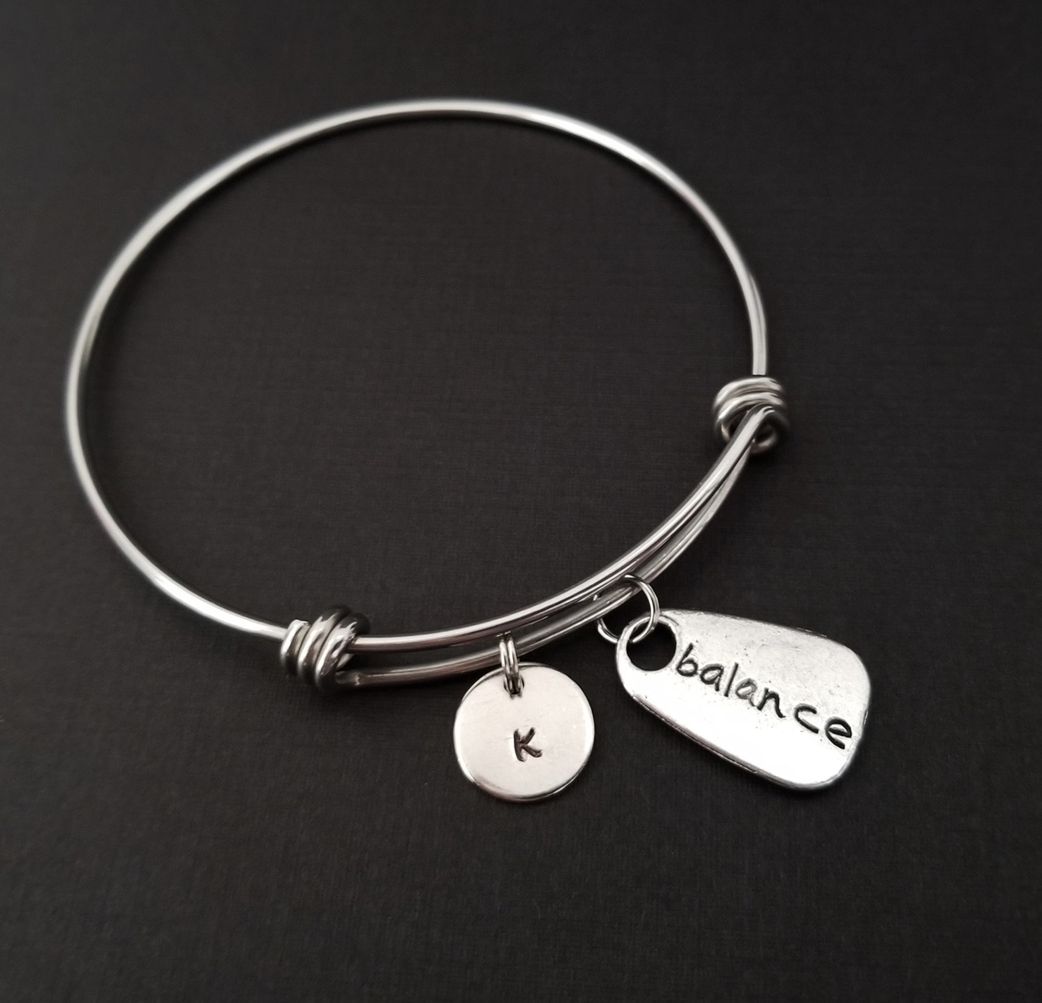 Balance Bangle Bracelet Balance Charm Bracelet Yoga Etsy