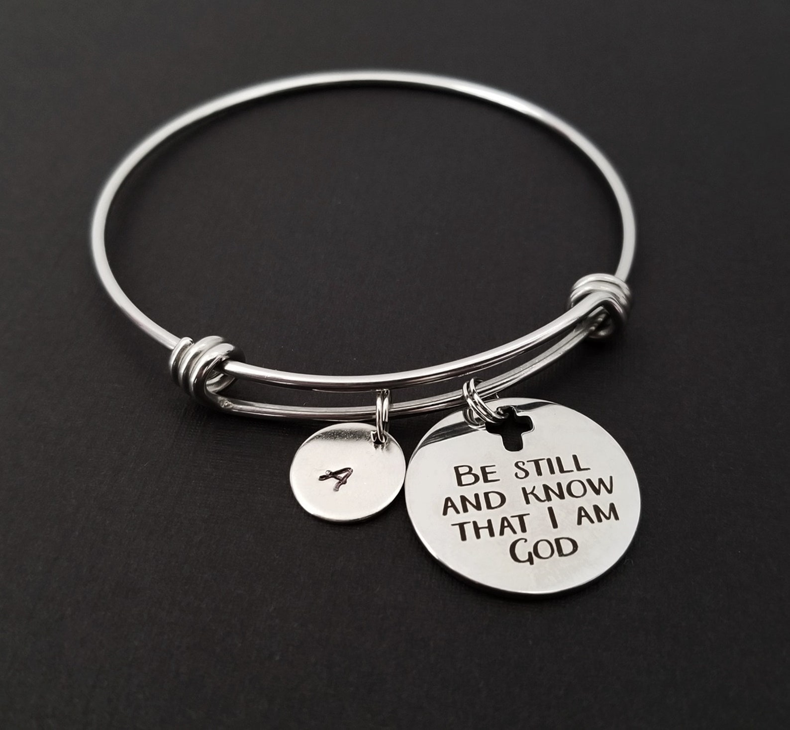 Be Still and Know That I Am God Bracelet Christian Bangle Etsy