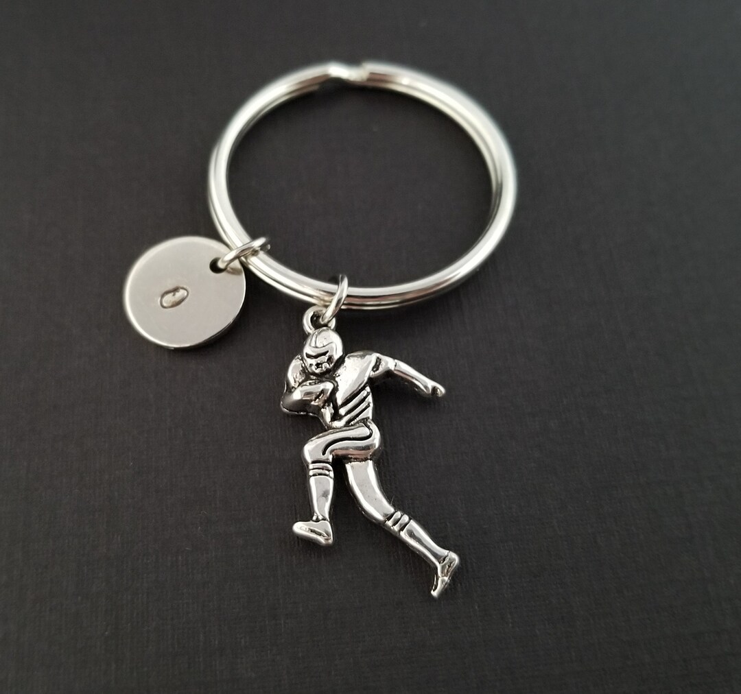 Football Player Keychain Football Key Chain Sports Keychain Quarterback