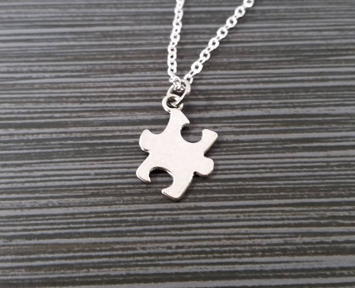 Puzzle Piece Necklace Custom Gift Puzzle Piece Gift Etsy