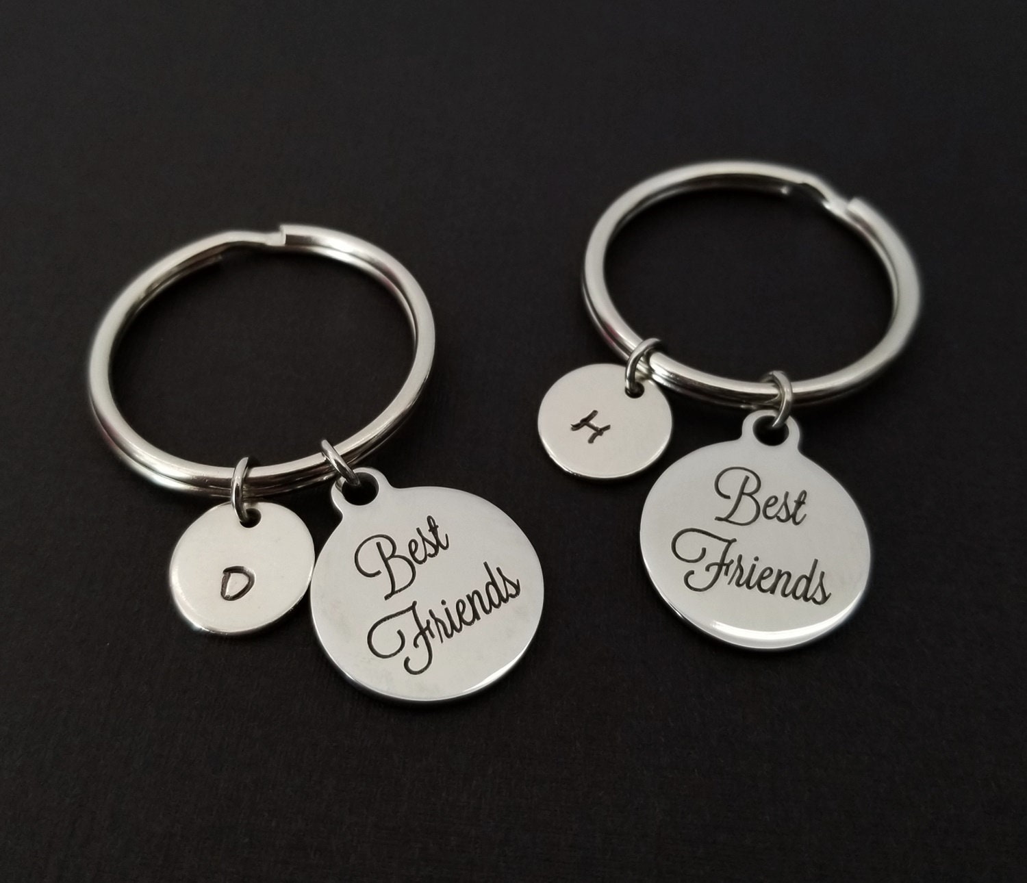 Two Best Friends Keychains Best Friends Key Chains Gift Etsy