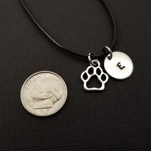 Dog Paw Charm Bracelet Cord Bracelet Black Dog Paw Bracelet Best Friends Bracelet Dog Bracelet Animal Bracelet Gift for Friend image 4