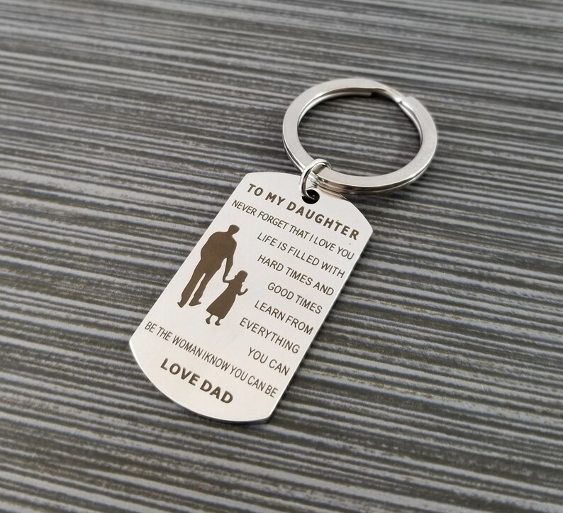 Father Daughter Keychain Gift for Dad Custom Gift Gift Etsy