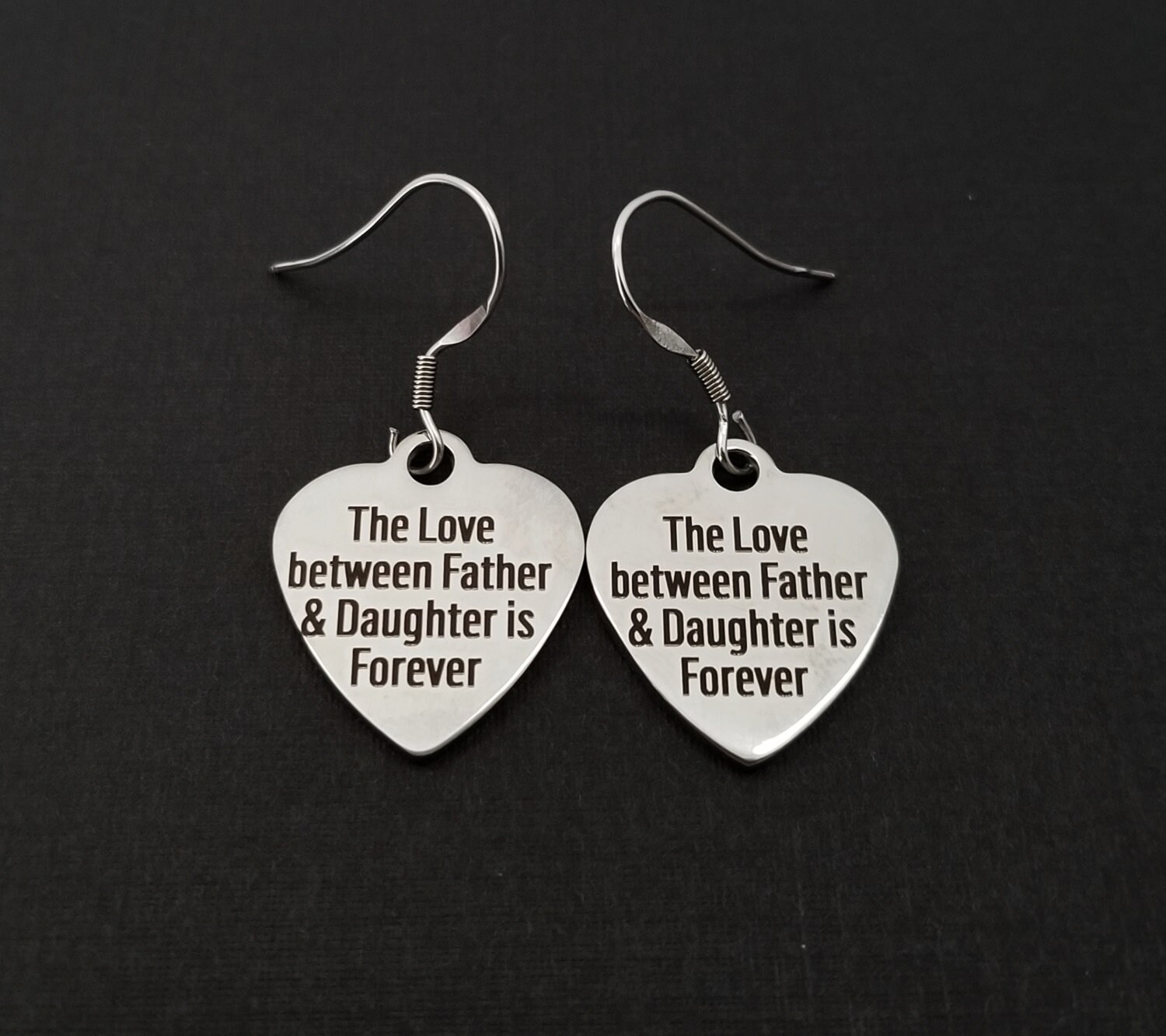 Daughter Earrings Dad Charm Earrings Daughter Gift Etsy