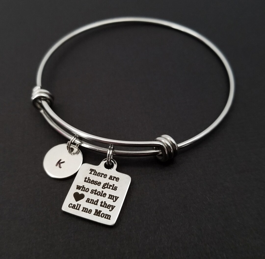 Mom Bracelet Mother Daughter Bracelet Expandable Charm Bracelet Initial