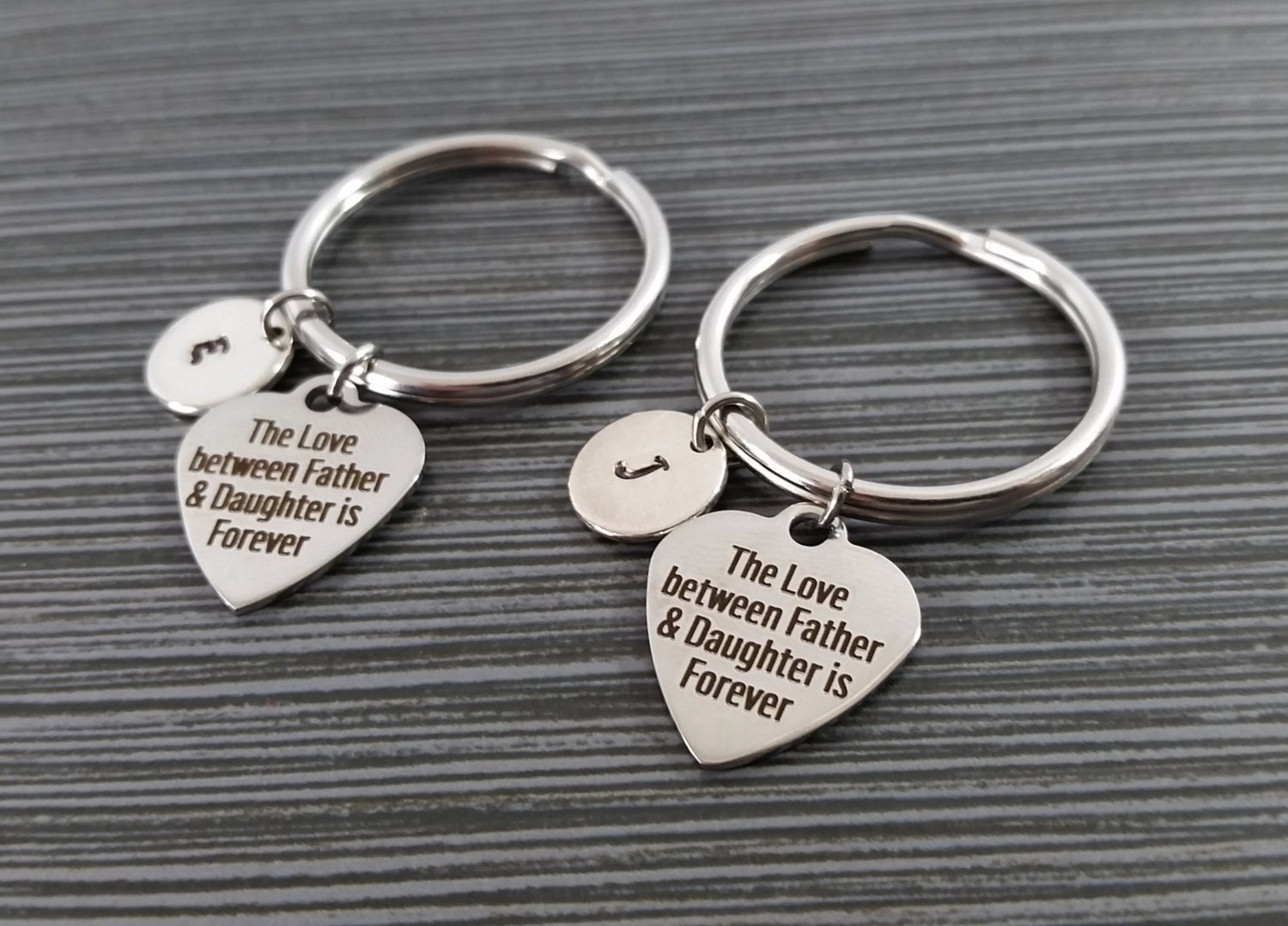 Two Father Daughter Keychains Gift for Dad Custom Gift Etsy