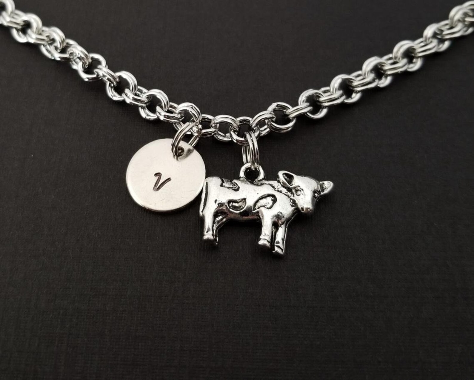 Cow Charm Bracelet Cow Bracelet Cow Jewelry Best Friends Etsy