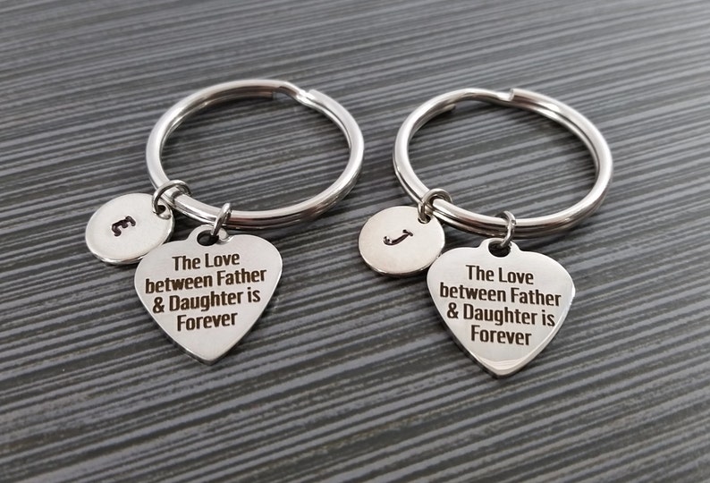 Two Father Daughter Keychains Gift for Dad Custom Gift Etsy