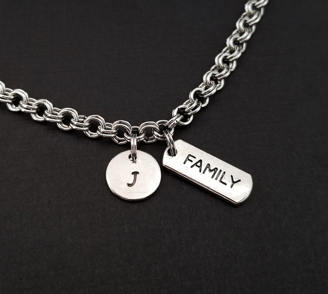 Family Bracelet Inspirational Charm Bracelet Initial Bracelet Charm