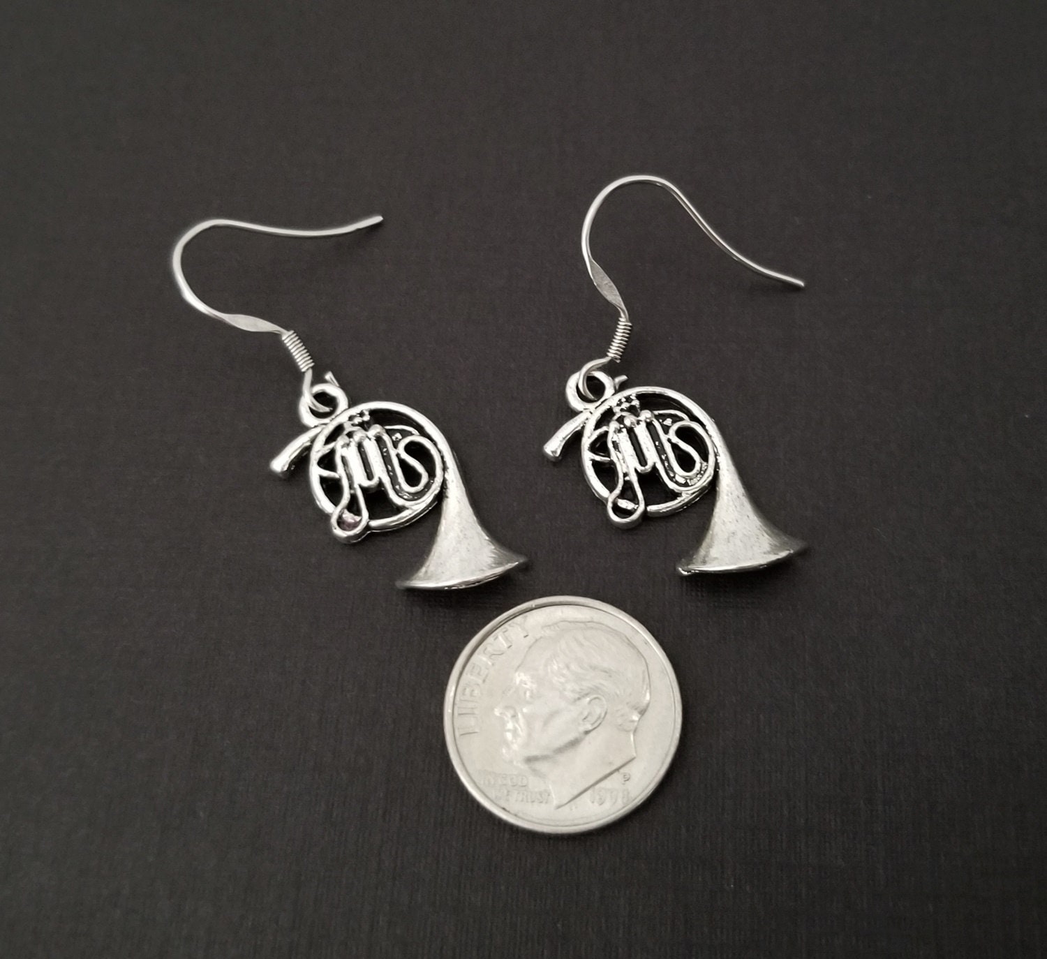 French Horn Earrings French Horn Charm Earrings Music Gift Etsy