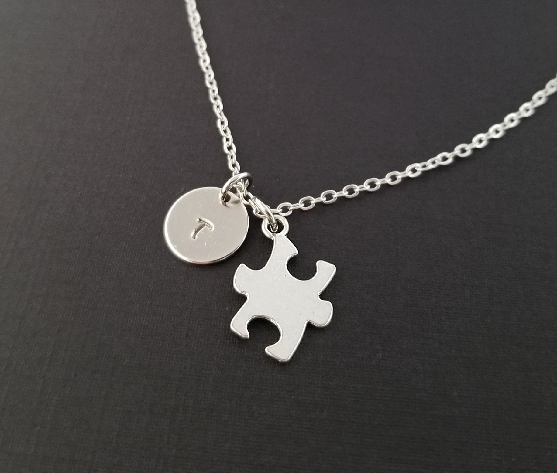 Puzzle Piece Necklace Custom Gift Puzzle Piece Gift Etsy