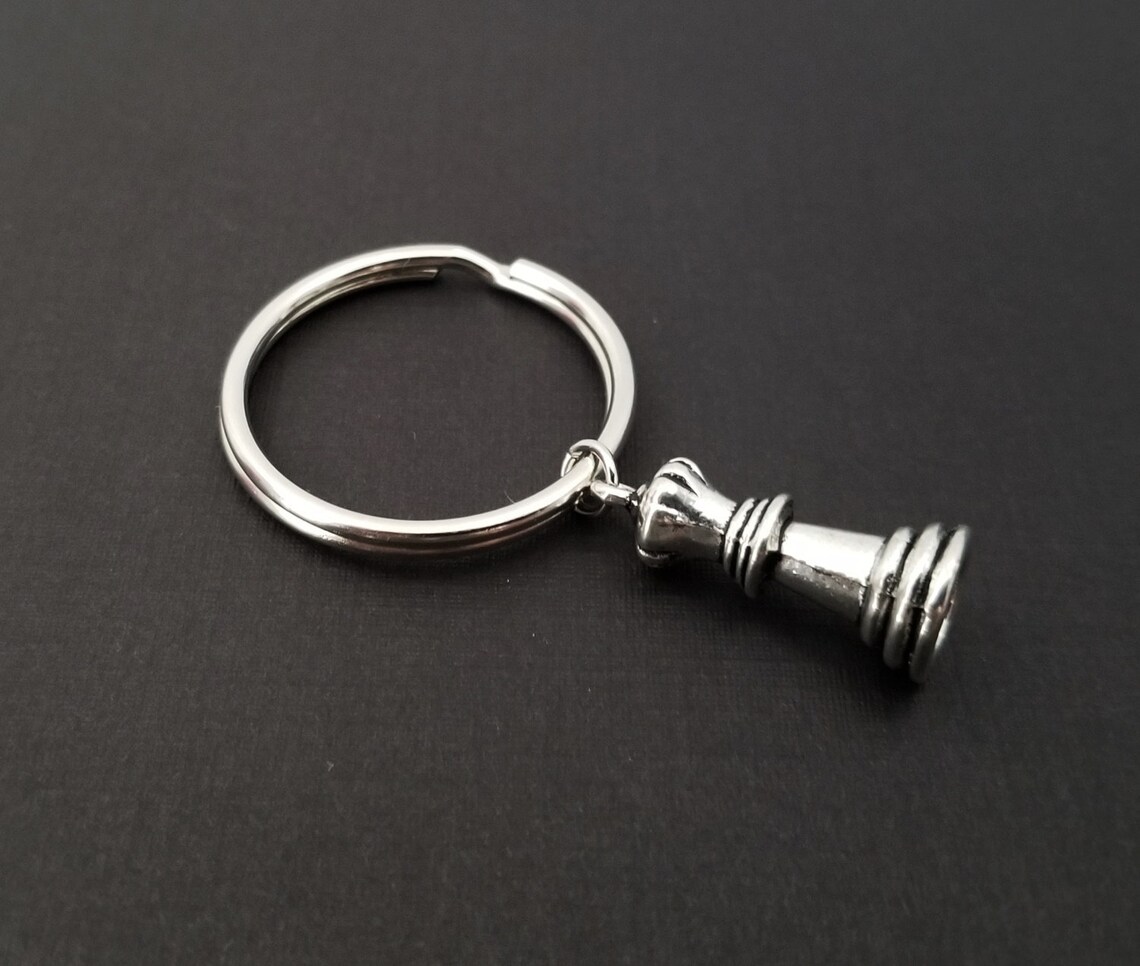 Chess Keychain - Custom Gift - Silver Keychain - 3D Chess Piece ...