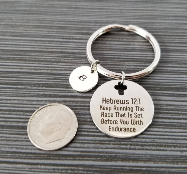 Hebrews 12:1 Keychain Custom Gift Race With Endurance | Etsy