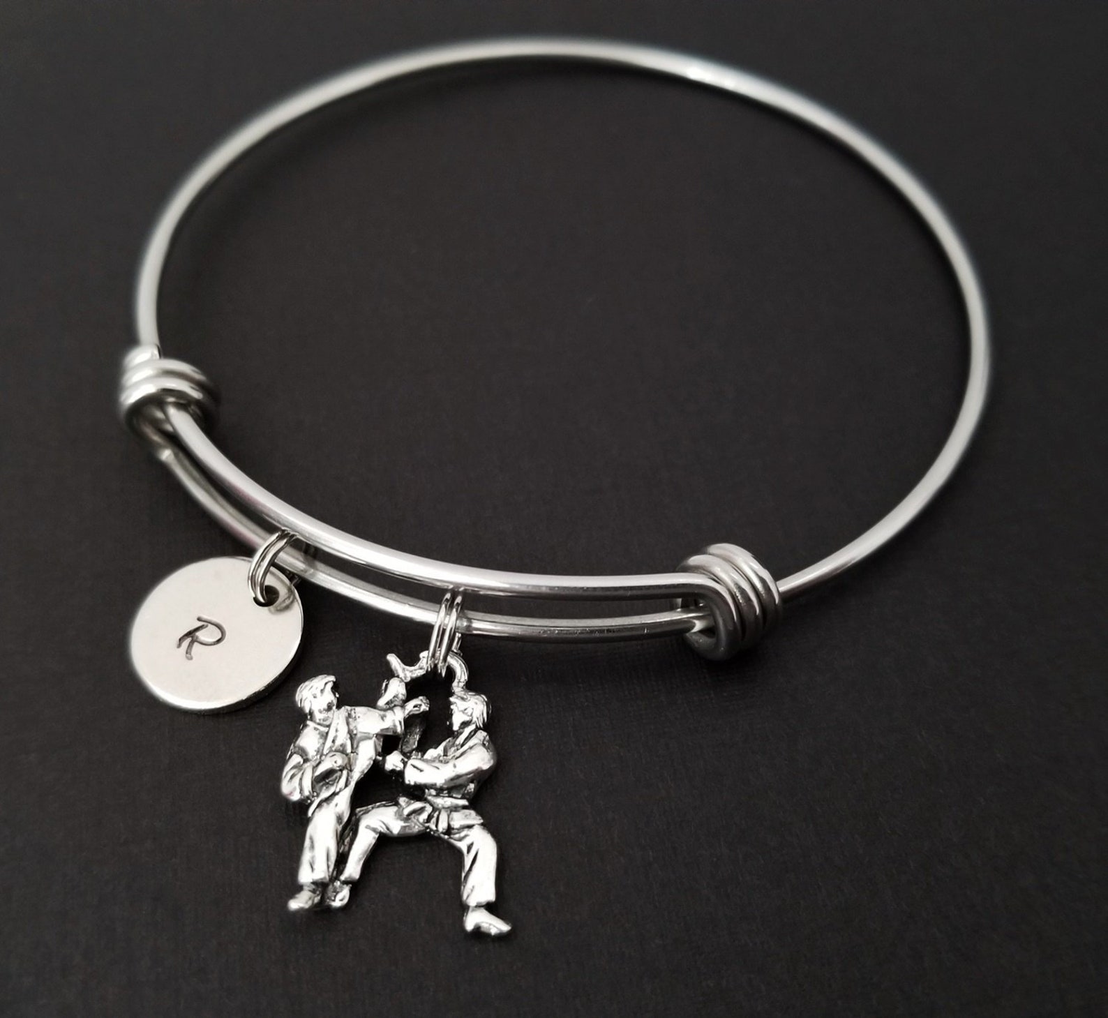 Karate Bracelet Expandable Bangle Karate Charm Bracelet Etsy